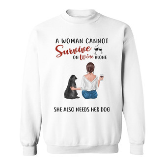 Survive On Wine And Dog Custom Sweatshirt - Gift for Dog Lovers - Thegiftio UK