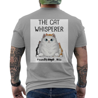 The Cat Whisperer Fluffy Cats Custom Back Print T-Shirt - Gift for Cats - Thegiftio UK