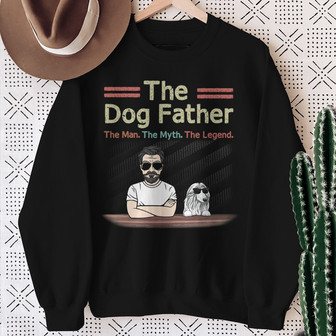 The Dog Father Cool Peeking Dog Custom Sweatshirt - For Dad - Thegiftio UK