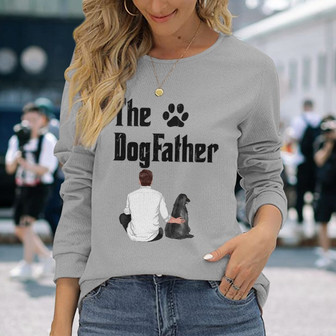 The Dog Father Personalized Long Sleeve Shirt - Gift for Dad - Thegiftio UK