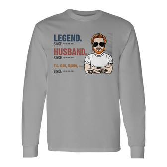 The Legend Dad Young Man Custom Long Sleeve Shirt - Gift for Dad - Thegiftio UK