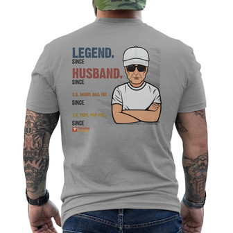 The Legend Grandpa Old Man Custom Back Print T-Shirt - Birthday Gift - Thegiftio UK