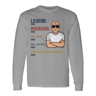 The Legend Great-Grandpa Custom Long Sleeve Shirt - Birthday Gift - Thegiftio UK