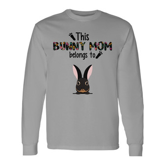 This Bunny Mom Belongs to Peeking Rabbits Custom Long Sleeve Shirt - Thegiftio UK