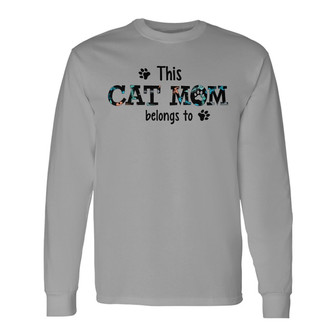 This Cat Mom Belongs To Walking Cat Custom Long Sleeve Shirt - Gift - Thegiftio UK