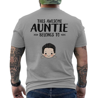 This Daddy Grandpa Belongs To Peeking Kids Custom Back Print T-Shirt - Thegiftio UK