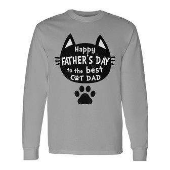 To The Best Cat Dad Cat Face Custom Long Sleeve Shirt - Gift for Dad - Thegiftio UK