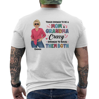 Touch Mom Grandma Posing Nana Custom Back Print T-Shirt - Gift for Mom - Thegiftio UK