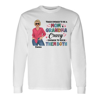Touch Mom Grandma Posing Nana Custom Long Sleeve Shirt - Gift for Mom - Thegiftio UK