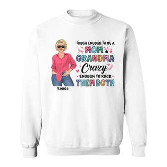 Touch Mom Grandma Posing Nana Custom Sweatshirt - Gift for Mom - Thegiftio UK