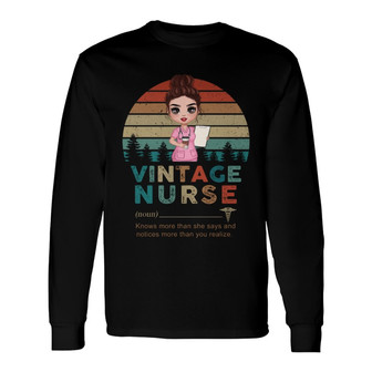 Vintage Doll Nurse Custom Long Sleeve Shirt - Gift for Nurses - Thegiftio UK