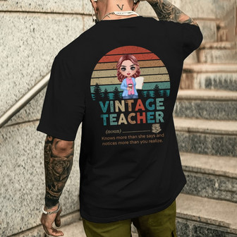 Vintage Doll Teacher Personalized Back Print T-Shirt - Teacher Gift - Thegiftio UK