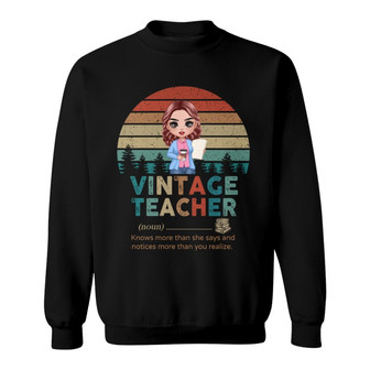 Vintage Doll Teacher Personalized Sweatshirt - Teacher Gift - Thegiftio UK