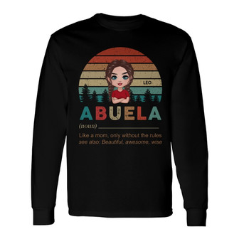 Vintage Grandma Definition Doll Woman Custom Long Sleeve Shirt - Gift - Thegiftio UK