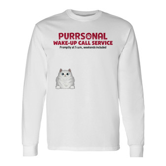 Wake-Up Call Service Fluffy Cats Custom Long Sleeve Shirt - Thegiftio UK