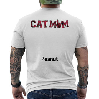Walking Cat Mom Red Plaid Custom Back Print T-Shirt - Gift for Mom - Thegiftio UK