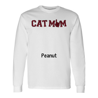Walking Cat Mom Red Plaid Custom Long Sleeve Shirt - Gift for Mom - Thegiftio UK