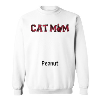 Walking Cat Mom Red Plaid Custom Sweatshirt - Gift for Mom - Thegiftio UK