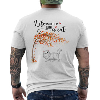 Walking Cats Under Tree Custom Back Print T-Shirt - Gift for Cat Lovers - Thegiftio UK