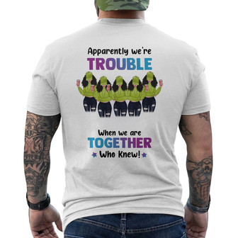 We're Trouble Besties Custom Back Print T-Shirt - Gift for Friends - Thegiftio UK