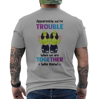 We‘re Trouble Besties Front View Custom Back Print T-Shirt - Thegiftio UK