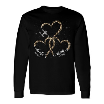 Wife Mom Grandma Hearts Personalized Long Sleeve Shirt - Gift for Mom - Thegiftio UK