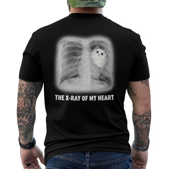 Xray Of My Heart Fluffy Cat Custom Back Print T-Shirt - Cat Lovers Gift - Thegiftio UK