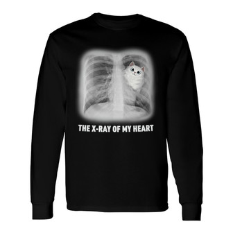 Xray Of My Heart Fluffy Cat Custom Long Sleeve Shirt - Cat Lovers Gift - Thegiftio UK