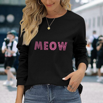 You Had Me At Meow Custom Long Sleeve Shirt - Gift for Cat Lovers - Thegiftio UK