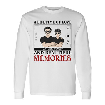 A Lifetime Of Love Custom Long Sleeve Shirt - Gift for Couples - Thegiftio UK