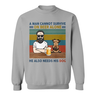 A Man Beer Dogs Retro Custom Sweatshirt - Gift for Dog Lovers - Thegiftio UK