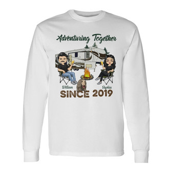 Adventuring Together Personalized Long Sleeve Shirt - Gift for Couples - Thegiftio UK