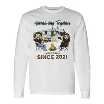 Adventuring Together Personalized Long Sleeve Shirt - Gift for Couples - Thegiftio UK
