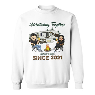 Adventuring Together Personalized Sweatshirt - Gift for Couples - Thegiftio UK