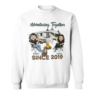 Adventuring Together Personalized Sweatshirt - Gift for Couples - Thegiftio UK