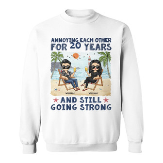 Annoying Each Other Beach Personalized Sweatshirt - Couple Gift - Thegiftio UK