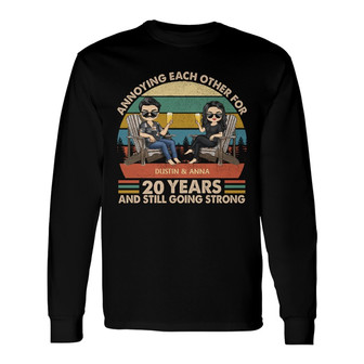 Annoying Each Other Chibi Retro Custom Long Sleeve Shirt - Thegiftio UK