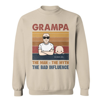 Bad Influence Papa Personalized Sweatshirt - Gift for Dad - Thegiftio UK