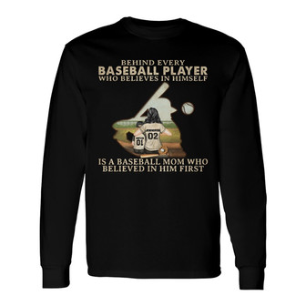 Baseball Mom Behind Every Player Custom Long Sleeve Shirt - Thegiftio UK