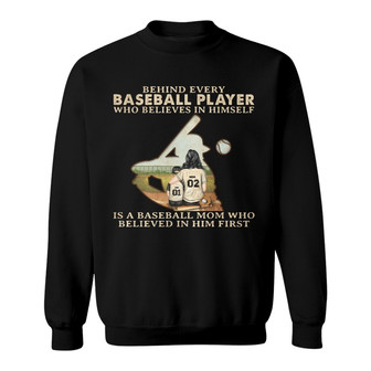 Baseball Mom Behind Every Player Custom Sweatshirt - Thegiftio UK