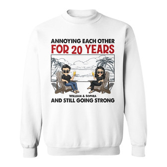 Beach Couple Annoying Each Other Custom Sweatshirt - Thegiftio UK