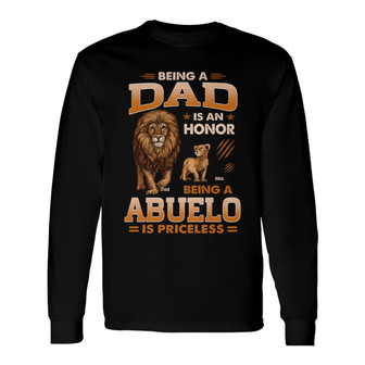 Being Papa Priceless Lion Custom Long Sleeve Shirt - Gift for Grandpa - Thegiftio UK