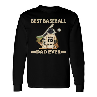 Best Baseball Dad Ever Personalized Long Sleeve Shirt - Father Gift - Thegiftio UK