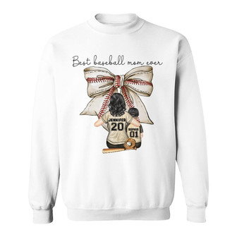 Best Baseball Mom Ever Coquette Bow Custom Sweatshirt - Gift - Thegiftio UK