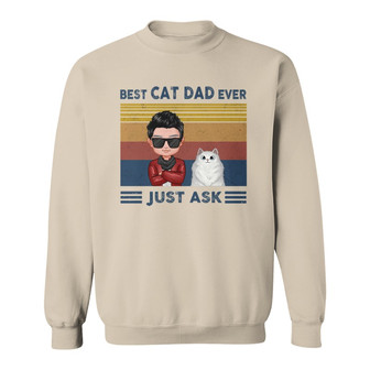 Best Cat Dad Doll Man Fluffy Cat Retro Custom Shirt - Thegiftio UK