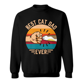Best Cat Dad Ever New Retro Custom Sweatshirt - Gift for Dad - Thegiftio UK