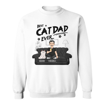 Best Cat Dad Ever Personalized Sweatshirt - Gift for Cat Dads - Thegiftio UK
