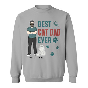 Best Cat Dad Ever Personalized Sweatshirt - Gift for Cat Lovers - Thegiftio UK