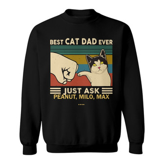 Best Cat Dad Ever Personalized Sweatshirt - Gift for Dad - Thegiftio UK