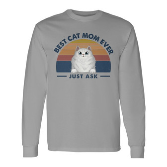 Best Cat Dad Fluffy Cat Retro Custom Long Sleeve Shirt - Gift for Dad - Thegiftio UK